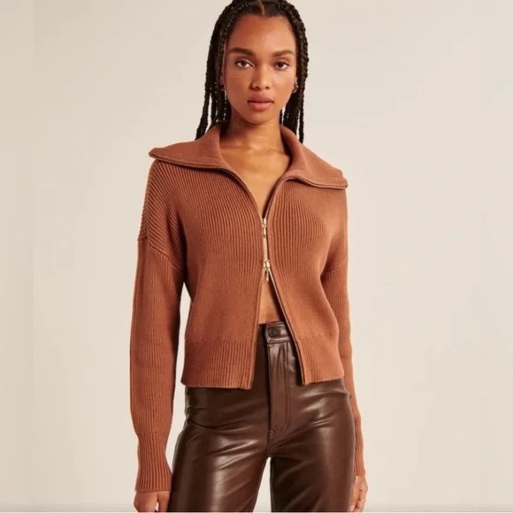 Abercrombie | Double Zip Ribbed Cardigan